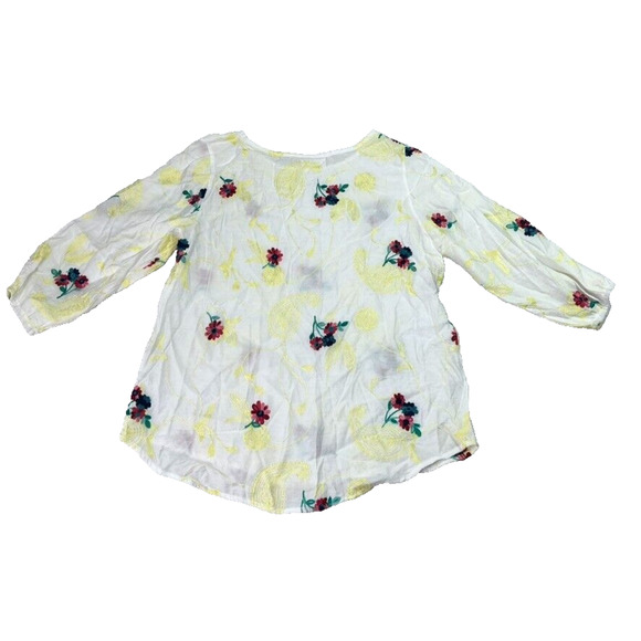 Anthropologie Kindred Top Women's Size Large Embroidered Floral Paisley - Picture 2 of 7